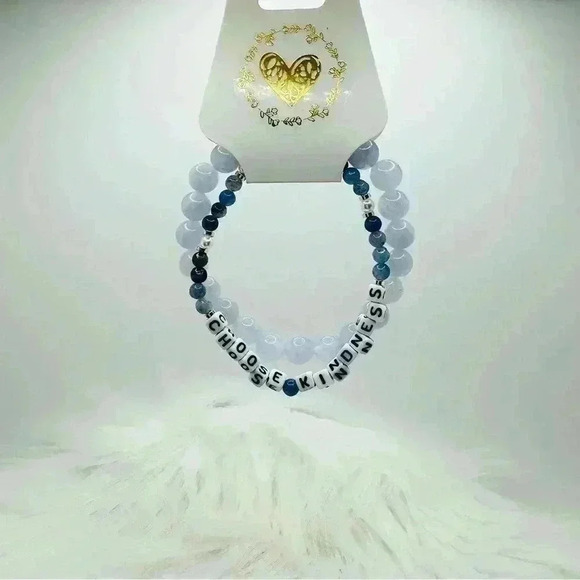 COPY - Choose Kindness Sky Blue Beaded Bracelet Duo - Picture 2 of 7